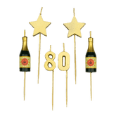 Party kaarsjes 80 jaar 10 cm